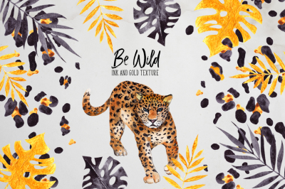 Be Wild. Inky and golden element