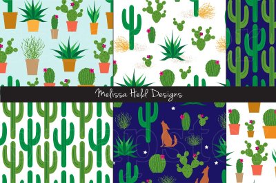 Seamless Cactus Patterns