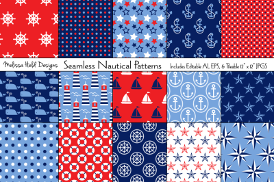 Seamless Nautical Patterns