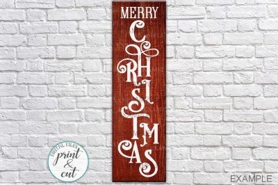 Vertical Merry Christmas Porch sign digital file