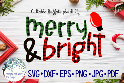 Merry And Bright | Buffalo Plaid Christmas SVG