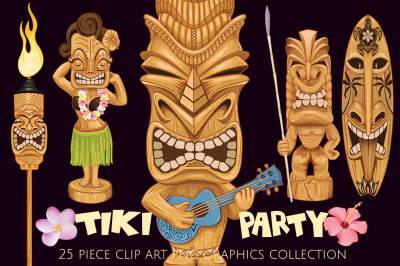 Tiki Totem Illustrations Elements