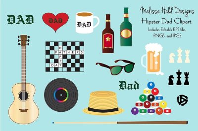 Hipster Dad Father's Day Clipart