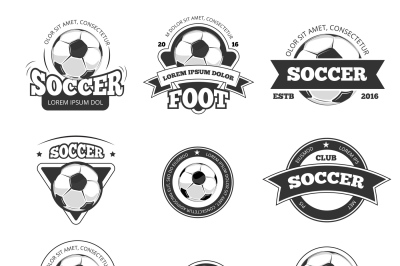 Football, soccer club vector logo, badge templates set