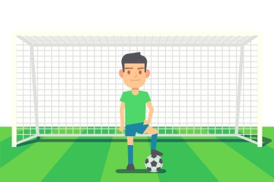 Soccer goalkeeper keeping goal vector illustration