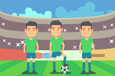 Football, soccer players vector illustration