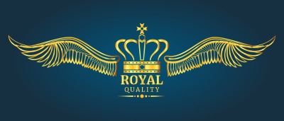 Golden vector crown royal quality logo template