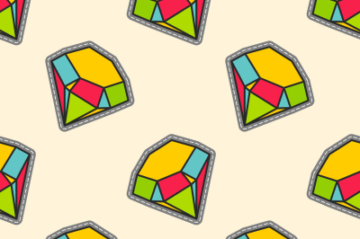 Colorful diamonds patch seamless pattern