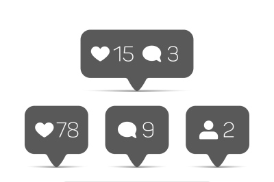 Follower, comment and like it vector icons set