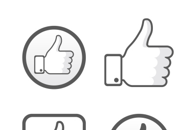Thumb up, like icons vector set, social network