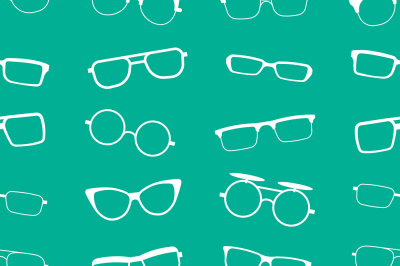 Green vector glasses, sunglasses seamless pattern