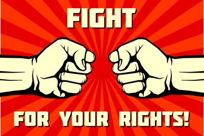 Fight for your rights, solidarity, revolution vector poster