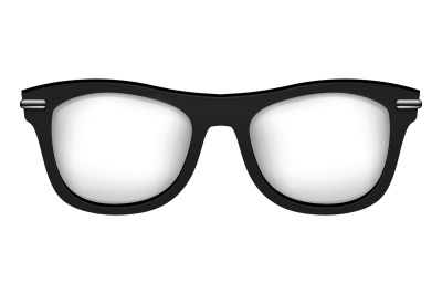 Realistic vector glasses in black white