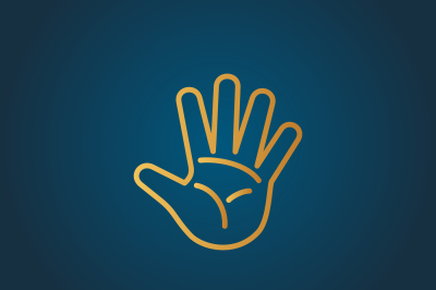 Open hand vector icon