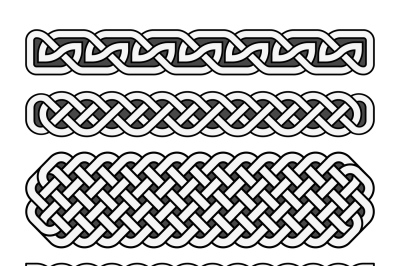 Celtic knots vector medieval borders set in black and white