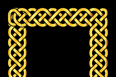 Square golden celtic knots vector frame