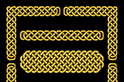 Celtic knots vector borders and corner elements