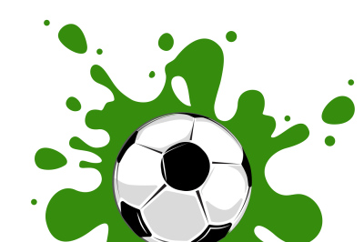 Soccer ball green splatter vector illustration