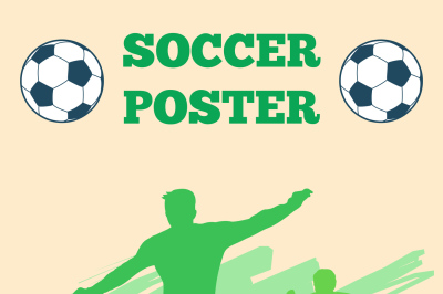 Soccer players vector poster template