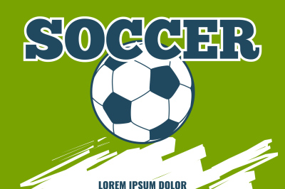 Soccer ball green vector poster template