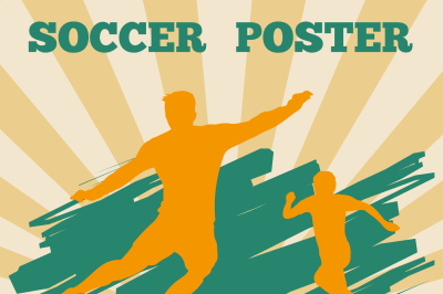 Soccer players vector poster template