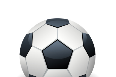 Realistic soccer ball isolated white vector illustration