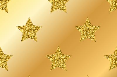 Vector golden glitter stars seamless pattern