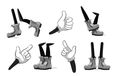 Cartoon hands and legs vector collection