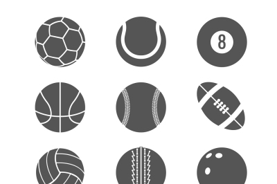 Sports balls vector icons