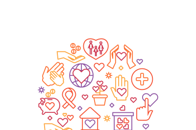 Charity, care, help vector concept, nonprofit and volunteer logo