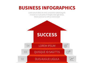 Staircase, business ladder, levels of success vector modern infographi