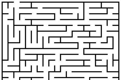 Maze puzzle, labyrinth brain teaser kids game vector illustration