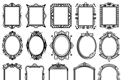 Vintage victorian, baroque, rococo frame for mirror, menu, card design