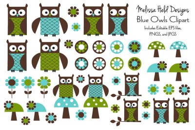 Blue Owl Clipart