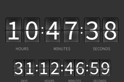 Flip countdown timer, hourly schedule