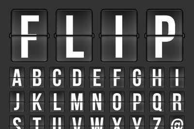 Flip countdown letters. vector alph