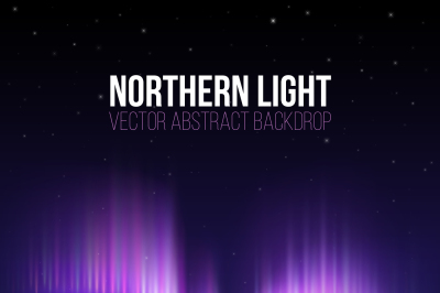 Aurora borealis, northern light winter vector abstract backdrop