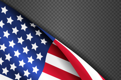 Patriotic vector background with american USA waving flag