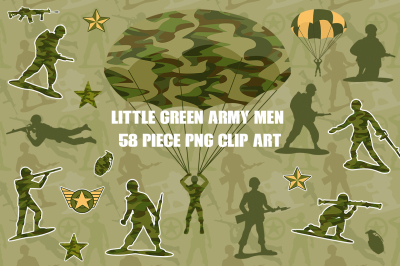 Little Green Army Men Clip Art