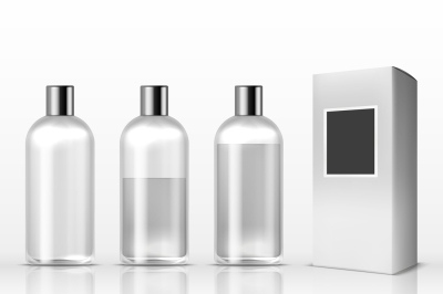 Cosmetic clear plastic bottles, empty transparent lotion containers is