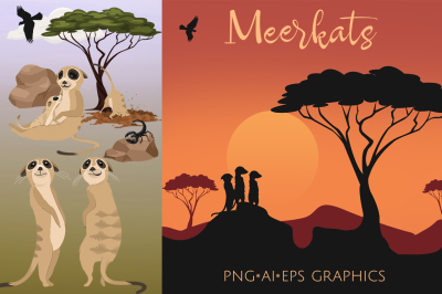 Meerkat Clip Art Graphics Set