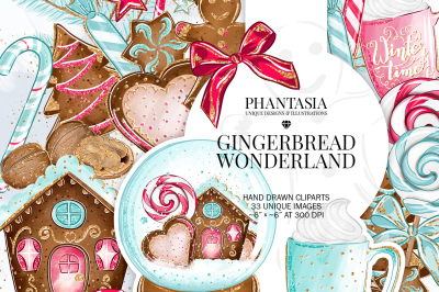 Christmas Gingerbread Watercolor Clipart