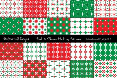 Small Red & Green Holiday Patterns 
