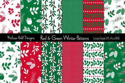 Red & Green Holiday Patterns