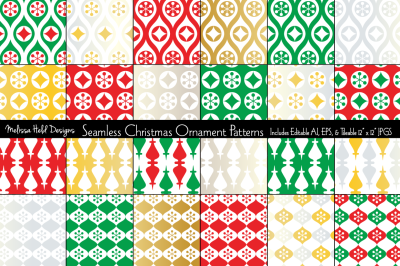 Seamless Christmas Ornament Patterns