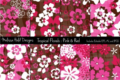 Tropical Flowers: Pink & Red