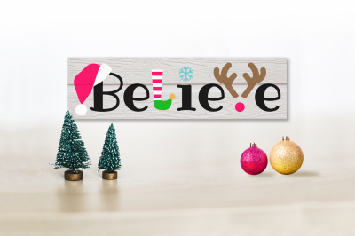 Christmas Believe Word Art | SVG | PNG | DXF | EPS