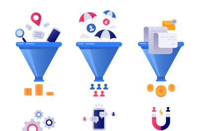 Funnel generation sales. Business lead generations, mail sorter funnel