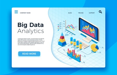 Isometric big data analytics. Analytical infographic statistic dashboa