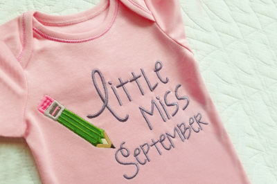 Little Miss September | Applique Embroidery